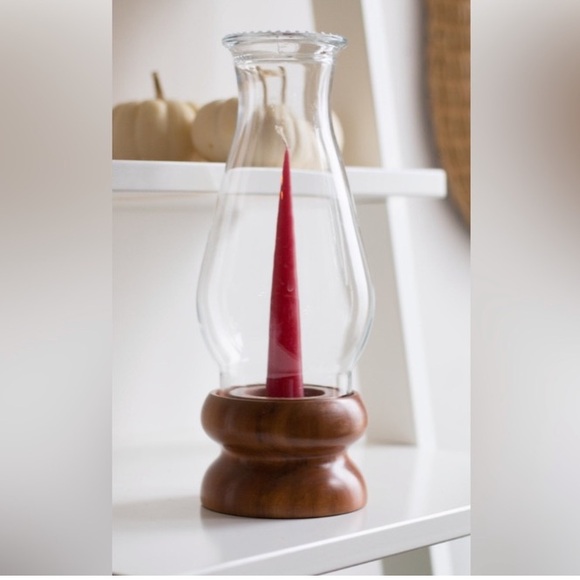 Vintage hand crafted wood candle holder rustic farmhouse cottagecore neutral - Picture 6 of 6